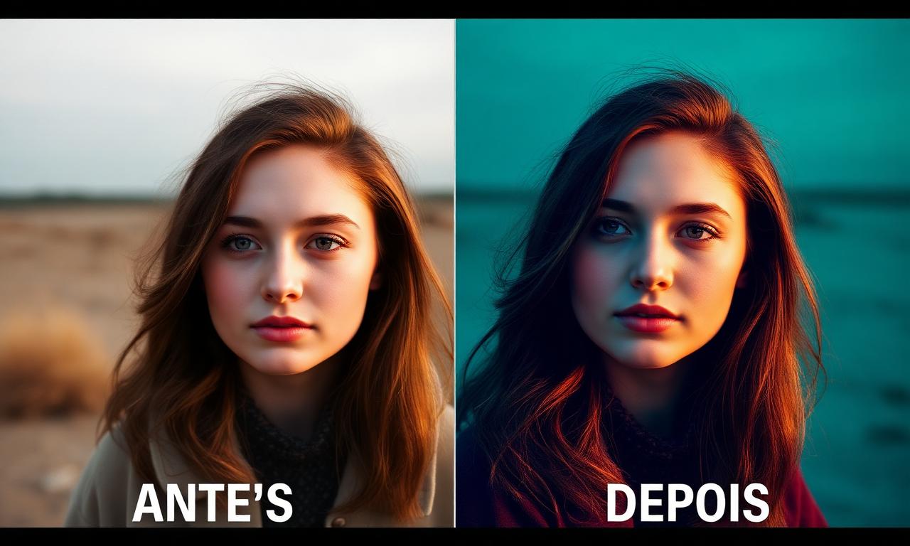 Antes e depois — Color grading cinematográfico